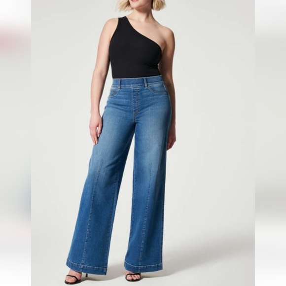 SPANX Seamed Front Wide Leg Jean in Vintage Indigo. Size SP NWT - Picture 9 of 13